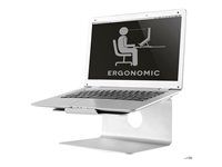 Stojan - pre notebook (počítač) - leštený hliník - strieborná - veľkosť obrazovky: 10"-17" - na stôl