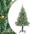 vidaXL Umelý vianočný stromček, snehom obalený, s LED svetlom 120 cm