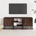 vidaXL TV skrinka hnedý dub 100x35x41 cm kompozitné drevo a kov