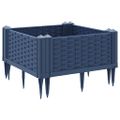 vidaXL Záhradný kvetináč s kolíkmi modrosivý 42,5x42,5x28,5 cm PP