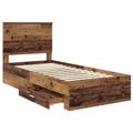 vidaXL Rám postele Staré drevo 90 x 200 cm Kompozitné drevo