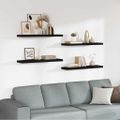 vidaXL Plávajúce nástenné police 4 ks, čierne 90x23,5x3,8 cm, MDF