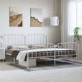 vidaXL Kovový rám postele s predným a zadným čelom biely 183x213 cm