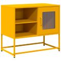 vidaXL TV skrinka horčicovožltá 68x39x60,5 cm oceľ
