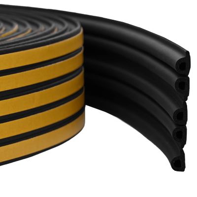 vidaXL Samolepiaca tesniaca páska na okno Čierna 9 x 6 mm 12 m