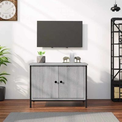 vidaXL TV skrinka s dvierkami sivá sonoma 60x35x45 cm spracované drevo