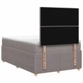 vidaXL LED boxspring posteľ s matracom Sivohnedá 120 x 190 cm Látka