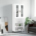 vidaXL Vysoká skrinka lesklá biela 69,5x34x180 cm spracované drevo