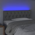 vidaXL Čelo postele s LED bledosivé 100x7x78/88 cm látka