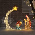 vidaXL Betlehemská scéna LED Teplá biela 149 x 32 x 127,5 cm Polyester