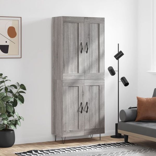 vidaXL Vysoká skrinka sivý dub sonoma 69,5x34x180 cm spracované drevo