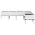 vidaXL Záhradný kvetináč s nohami biely 160x120x42 cm PP