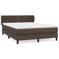 vidaXL Boxspring posteľ s matracom hnedá 140x200 cm umelá koža