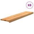 vidaXL Schodiskové stupne 8 ks svetlohnedá 110x30x2 cm dubový masív