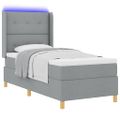 vidaXL Posteľ s pružinovým rámom Svetlosivá 90 x 190 cm látka