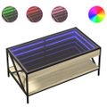 vidaXL Konferenčný stolík s nekonečnými LED dub sonoma 90x50x38 cm