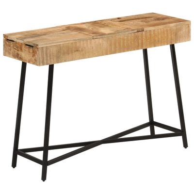 vidaXL Toaletný stolík 105x35x75 cm surový mangovníkový masív a železo