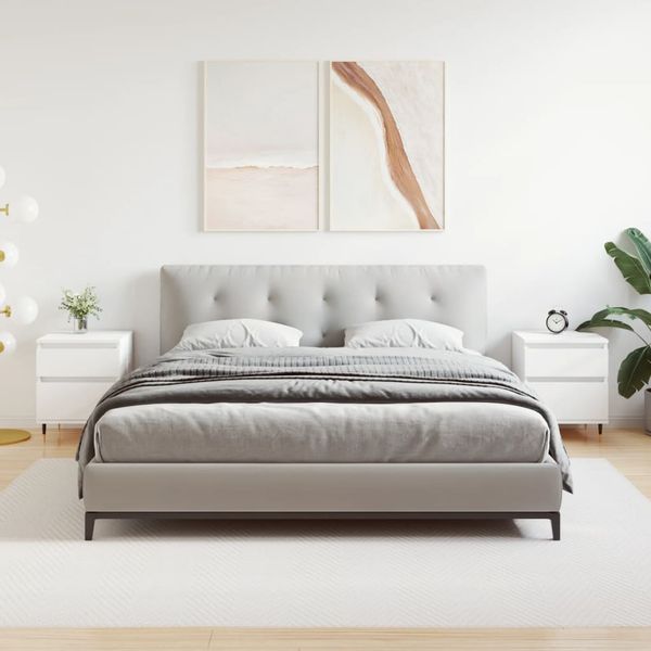 vidaXL Nočné stolíky 2 ks biele 40x35x50 cm kompozitné drevo