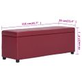 vidaXL Lavica s úložným priestorom 116 cm, vínovo červená, umelá koža