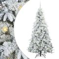 vidaXL Umelý Sklápací Vianočný Stromček Biela 180 cm PE a PVC