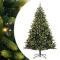 vidaXL Umelý skladací vianočný stromček 300 LED diód Zelená 210 cm