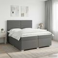 vidaXL Posteľ boxspring s matracom Tmavosivá 200 x 200 cm Látka