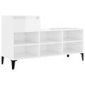 vidaXL Botník lesklý biely 102x36x60 cm spracované drevo