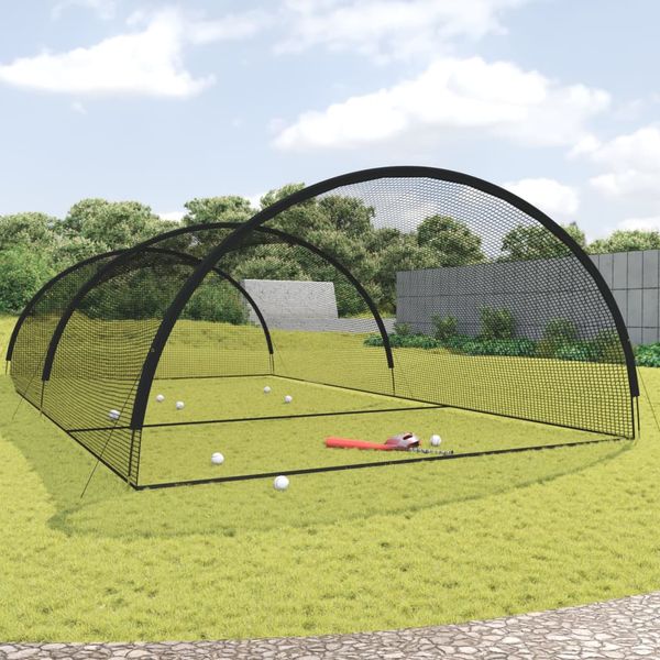 vidaXL Sieť na baseballové odpaly čierna 900x400x250 cm polyester