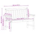 vidaXL Záhradná lavička Biela 120 x 59 x 88 cm HDPE