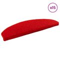 vidaXL Samolepiace schodové rohože 15 ks 80 x 24,5 x 3,5 cm Červená