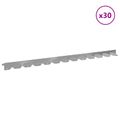vidaXL Obrubník trávnika 30 ks 102 x 4 x 4 cm Oceľ Strieborná