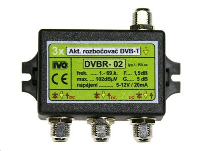 Ivo DVBR-02 aktívny rozbočovač 3x výstup "F" 5 dB zisk