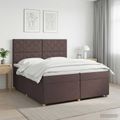 vidaXL Posteľ boxspring s matracom Tmavohnedá 200 x 200 cm Látka