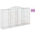 vidaXL Oblúkové gabiónové koše 8ks 300x50x160/180cm pozinkované železo