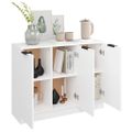 vidaXL Komoda biela 90,5x30x70 cm spracované drevo