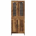 vidaXL Highboard Staré drevo 69,5 x 34 x 180 cm Kompozitné drevo