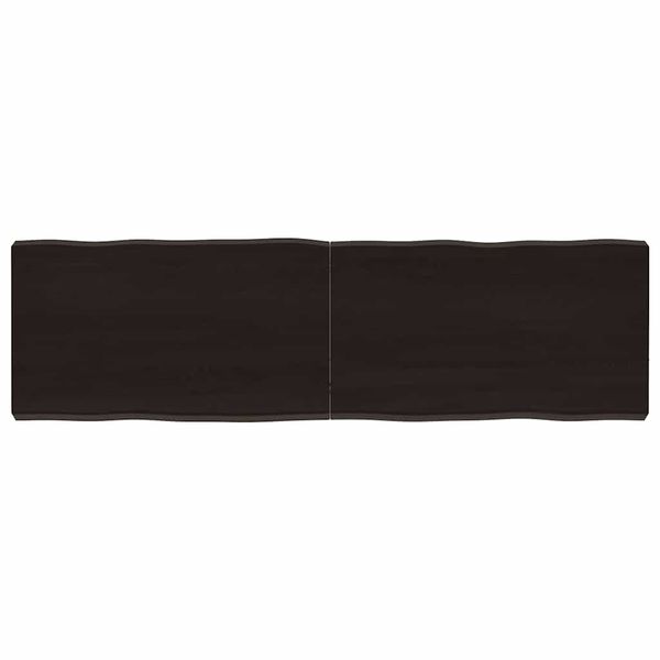 vidaXL Stolová doska tmavohnedá 140x40x(2-6)cm ošetrený masív hrany