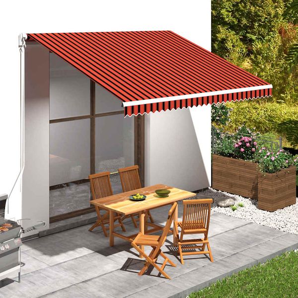 vidaXL Tieniaca plachta na markízu, plátená, oranžovo hnedá 4x3 m