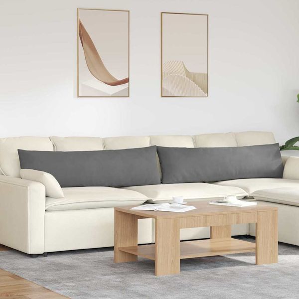 vidaXL Vankúše na pohovku 2 pcs Tmavo šedá 145 x 40 cm látka