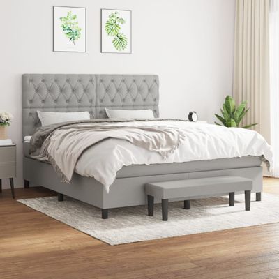 vidaXL Boxspring posteľ s matracom svetlosivá 100x200 cm látka
