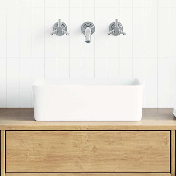 vidaXL Umývadlo biele 40x30x13 cm keramické