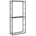 vidaXL Regál na krbové drevo, čierny 100x30x209 cm, oceľ