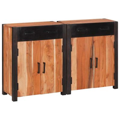vidaXL Servírovacia skriňa so zásuvkou 2 pcs Hnedá 110 x 30 x 75 cm