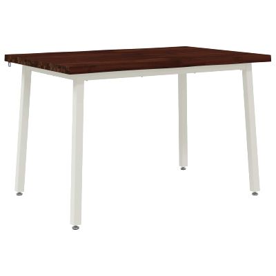 vidaXL 120 x 70 x 75 cm Pevné akáciové drevo Tmavohnedá a biela
