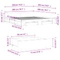 vidaXL Posteľný rám so zásuvkami biely 200x200 cm kompozitné drevo