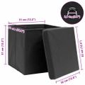 vidaXL Úložné boxy s vekom 4 ks, čierne 32x32x32 cm, látka
