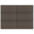 vidaXL Dlažba na terasu 6 ks Tmavohnedá 60 x 30 cm WPC