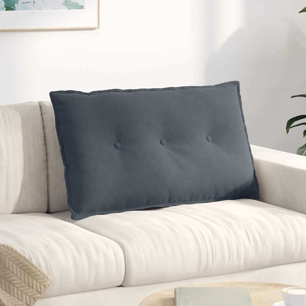 vidaXL Poduška na chrbát Tmavo šedá 80 x 50 cm Kordúrová tkanina