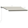 vidaXL Automaticky zaťahovacia markíza 400x300 cm krémová