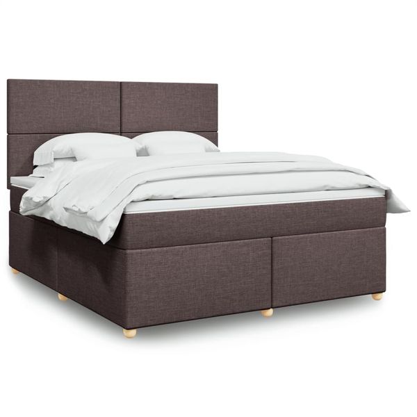 vidaXL Boxspring posteľ s matracom tmavohnedá 180x200 cm látka